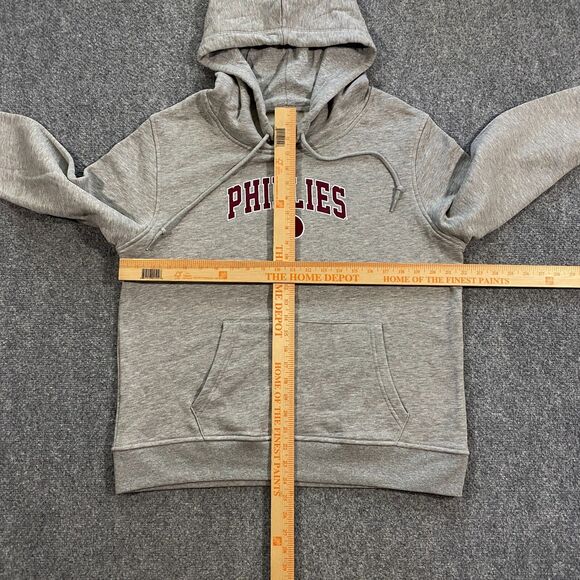 Philadelphia Phillies Retro Arch Logo New Era Hoodie Womens X-Large XL Gray MLB - Picture 10 of 16